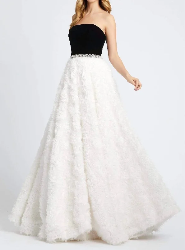 flowy evening dressStrapless Ball Gown In Black