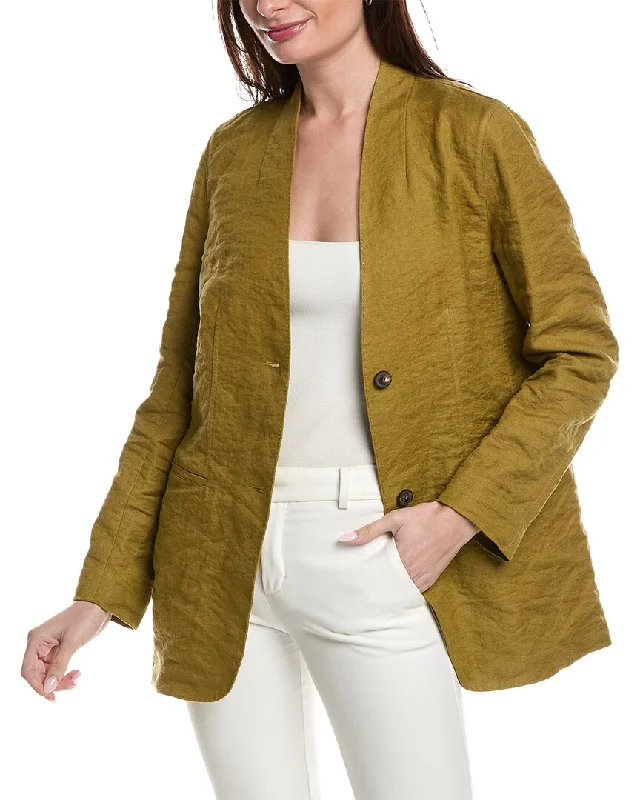 stylish peacoatLafayette 148 New York Zeke Linen-Blend Blazer