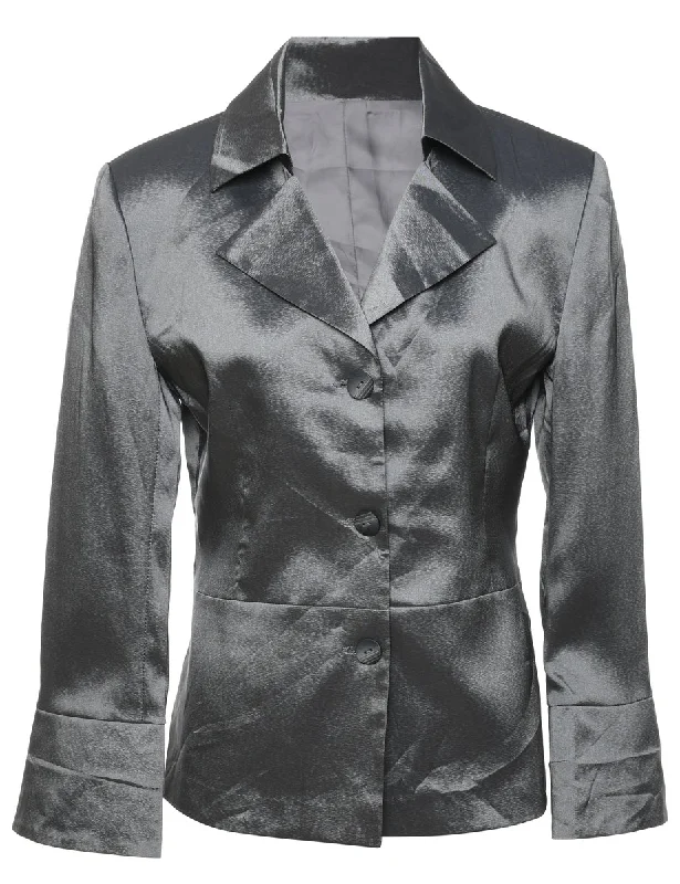 sleek jacketSilver Metallic Evening Jacket - M