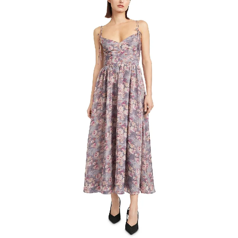 tiered dressEn Saison Womens Tea Length Floral Print Fit & Flare Dress