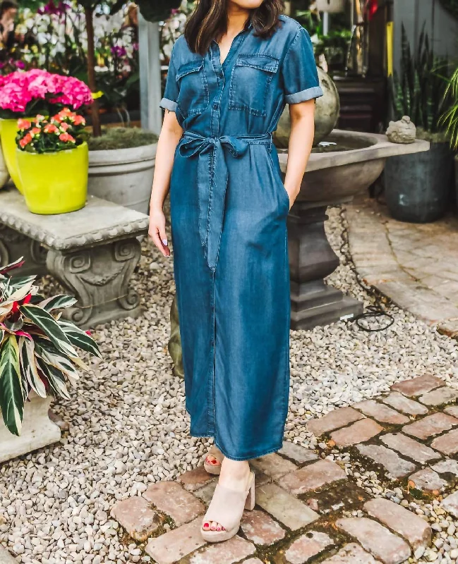 formal dressJem Denim Shirt Dress In Blue