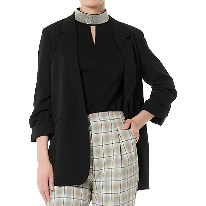 long coatWomens Ruched Business Open-Front Blazer