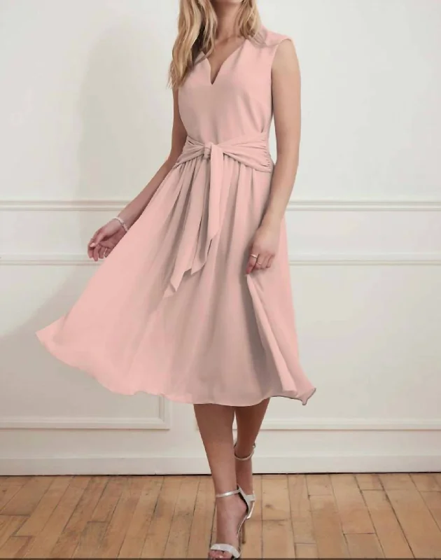 elegant dressThe Every Occasion Tea Length Dress In Blush Pink