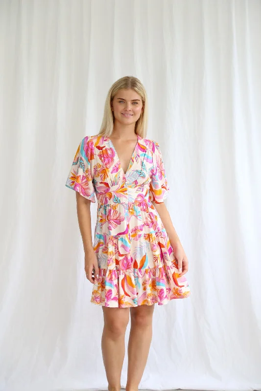 printed dressParadise Button Dress