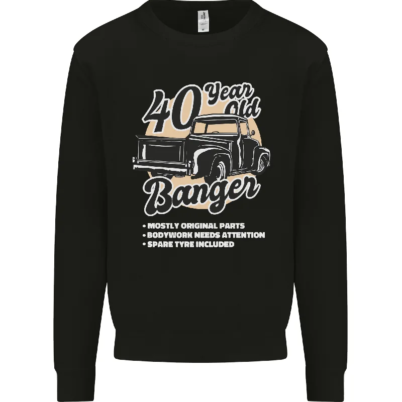 fitted workout sweatshirt40th Birthday Men's Sweatshirt - Vintage 1981 Banger Jumper