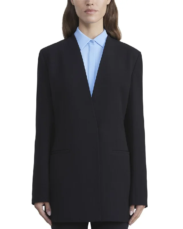 stylish peacoatLafayette 148 New York V-Neck Blazer