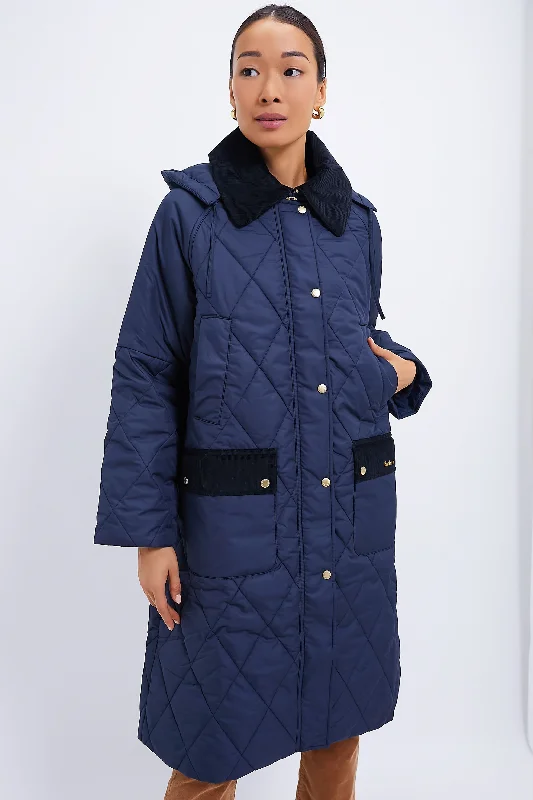 warm outerwearNavy Cookston Quilted Coat