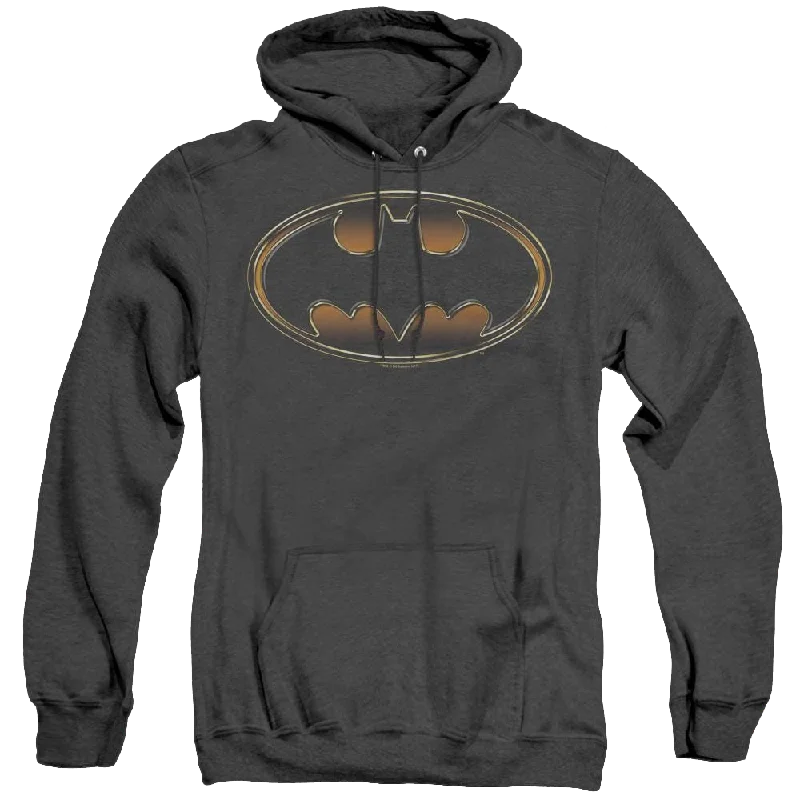 trendy zip-up hoodieDc Batman Black & Gold Embossed - Heather Pullover Hoodie