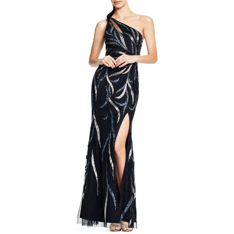 silk dressAidan Mattox Womens Beaded Formal Evening Dress