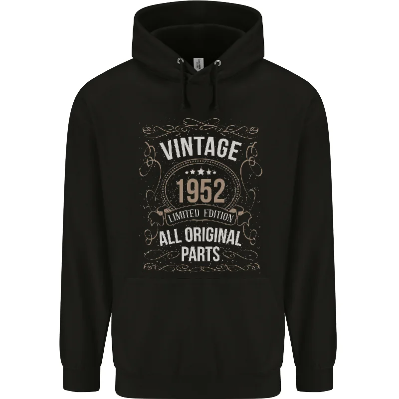 warm pullover hoodie72nd Birthday Limited Edition 1952 Mens 80% Cotton Hoodie