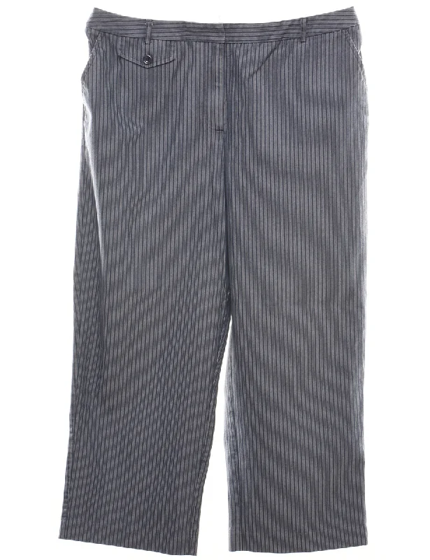 minimalist jacketNavy Striped Cropped Trousers - W34 L23