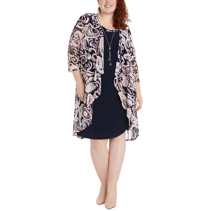 chic wool coatPlus Womens Paisley Open Front Duster Blazer