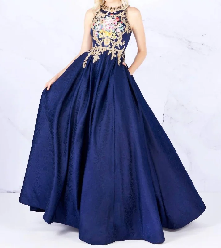 ashionable dressBoho Ball Gown In Navy