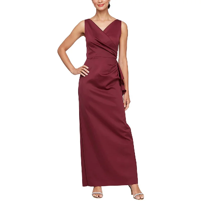 stylish party dressAlex Evenings Womens Ruched Sleeveless Evening Dress