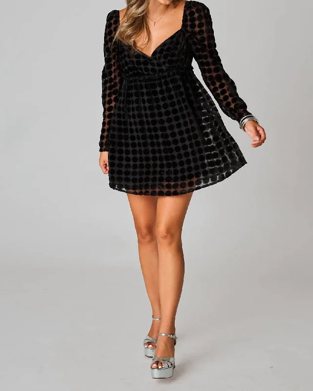 classic fit-and-flare dressFallon Babydoll Mini Dress In Goth