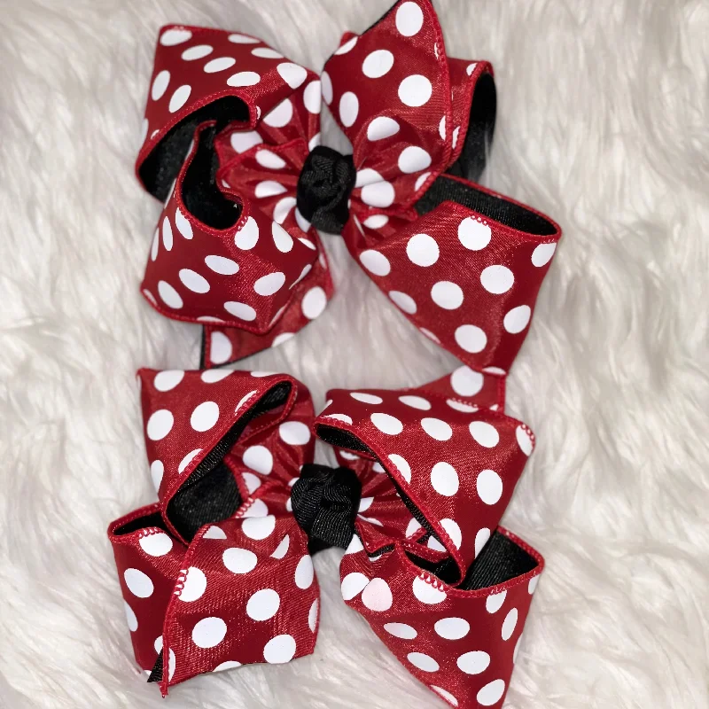 long sleeve dressRed Polka Dot Bow