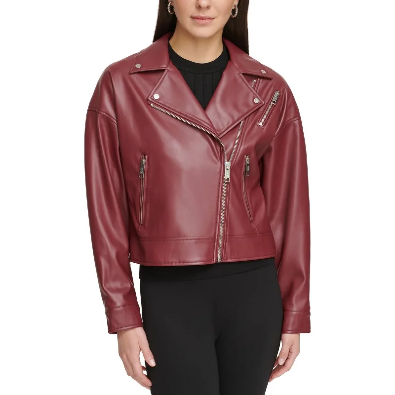 utility coatWomens Faux Leather Motorcycle Jacket