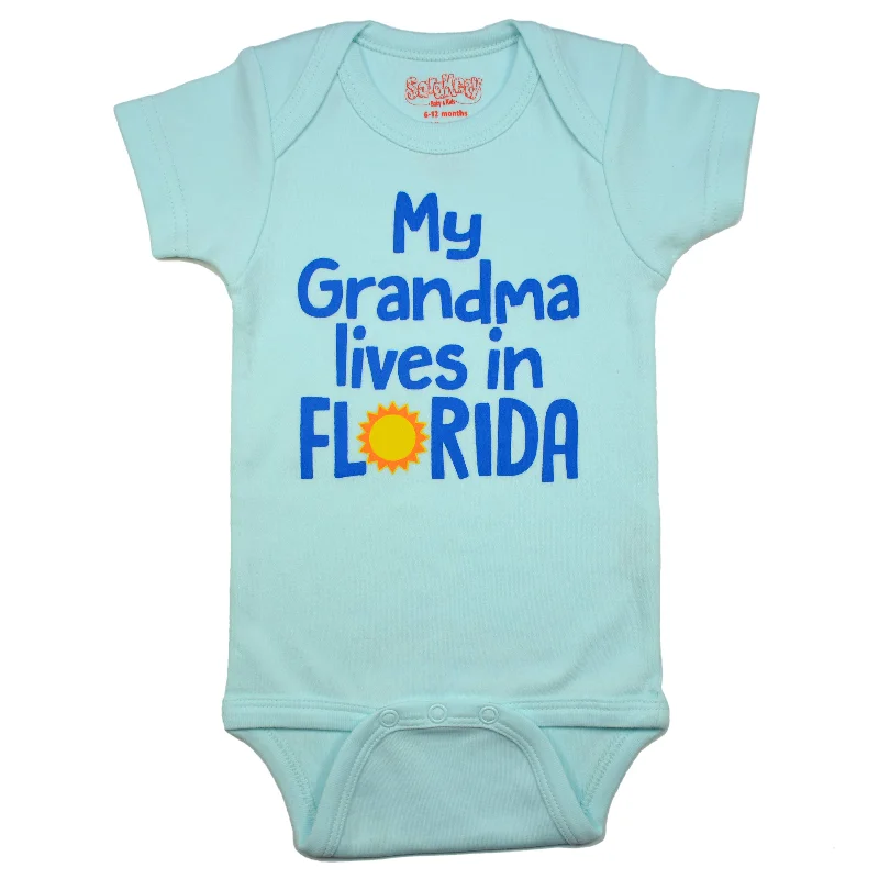 statement dressMy Grandma Lives in Florida Onesie Blue