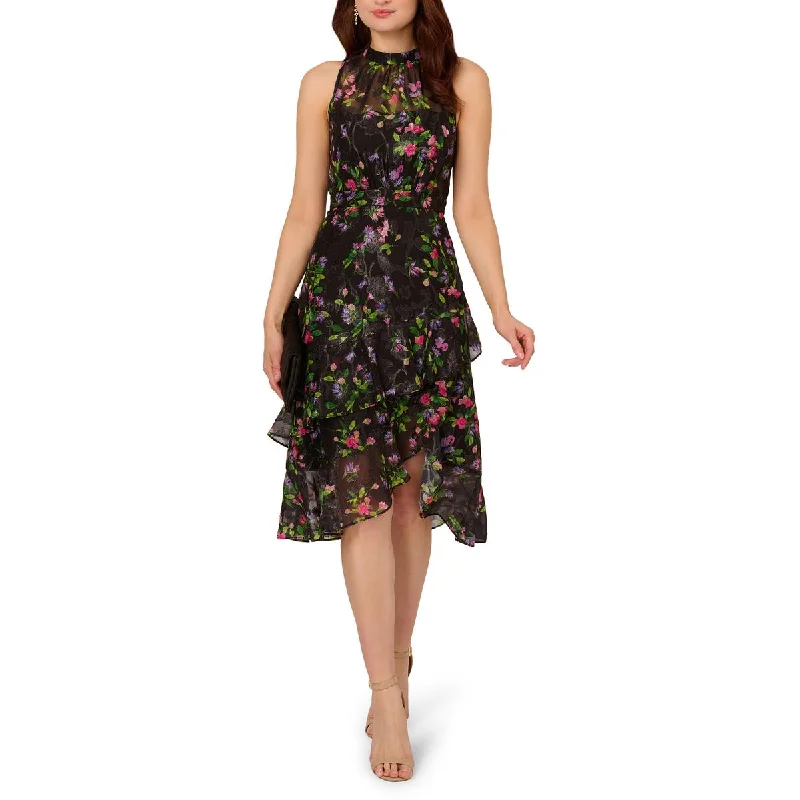 casual midi dressAdrianna Papell Womens Jacquard Chiffon Cocktail And Party Dress