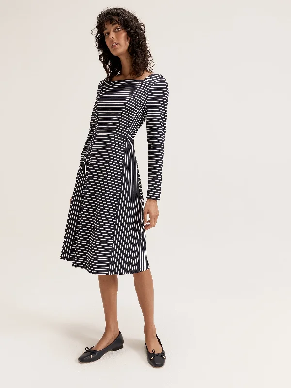 vintage-inspired dressSofie Stripe Ponte Dress